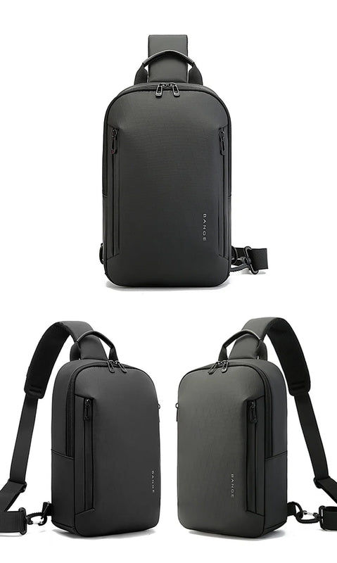 BANGE 3077 Black Hot Selling Wholesale Lightweight Everyday Sling Chest Bag Waterproof Minimalist Ergonomic Crossbody Bag for Men