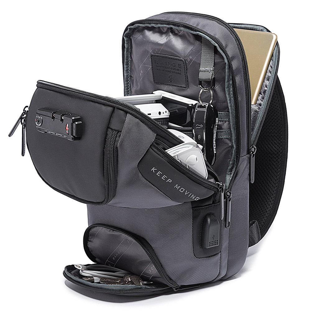 Fashion Waterproof Chest Bag Large Capacity 7082 BANGE New Oxford Grey