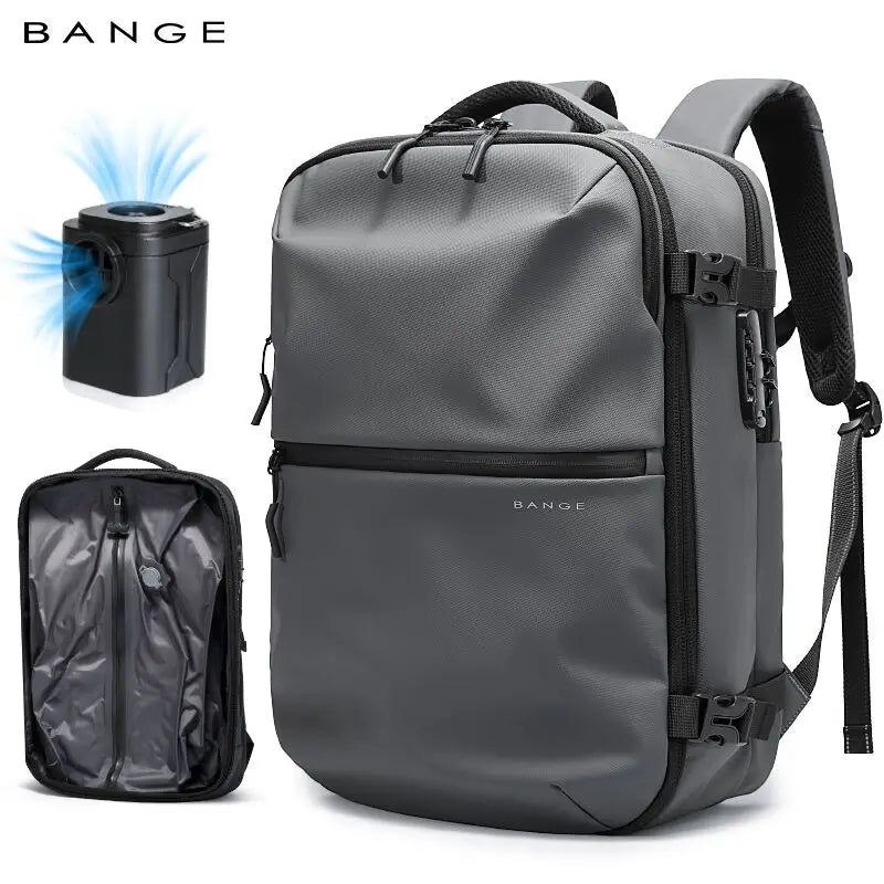 BANGE 7875-1 Grey New Large Capacity Daily 15.6inch Light Waterproof Business Laptop Men Backpack