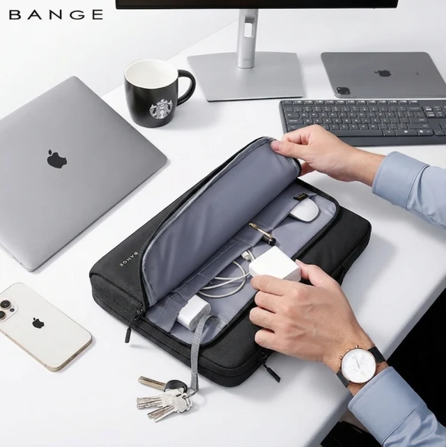 Bange 6802 Black New Protective Water Resistant 14 inch Laptop &amp; Mac Book Sleeve With Handle