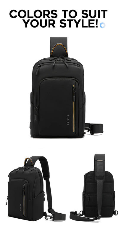 BANGE 7868 Black New High Quality Lightweight Shoulder Bags Waterproof Anti Theft Crossbody Shoulder Bag Men&