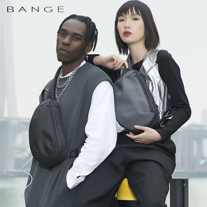 Bange Multifunctional Waterproof Sling with USB Charging chest anti theft bag BG 7306 Black