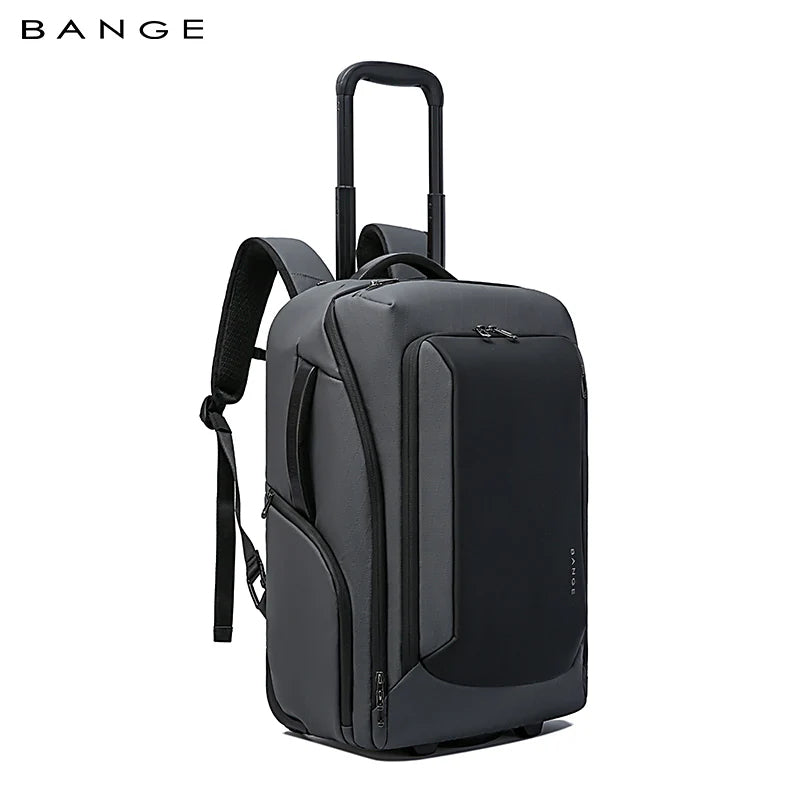 BANGE 8079 Grey Hot Sell New Arrival TSA Lock Waterproof Men Anti Theft Travel Air Compression Backpack