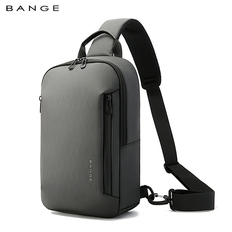 BANGE 3077 Grey Hot Selling Wholesale Lightweight Everyday Sling Chest Bag Waterproof Minimalist Ergonomic Crossbody Bag for Men