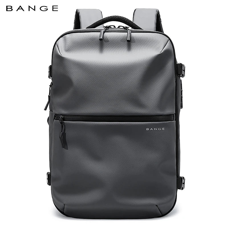 BANGE 7875-1 Grey New Large Capacity Daily 15.6inch Light Waterproof Business Laptop Men Backpack
