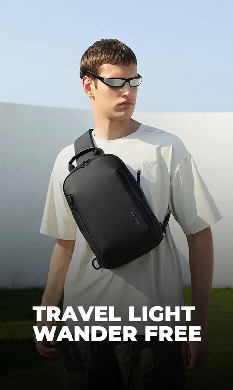 BANGE 3077 Black Hot Selling Wholesale Lightweight Everyday Sling Chest Bag Waterproof Minimalist Ergonomic Crossbody Bag for Men