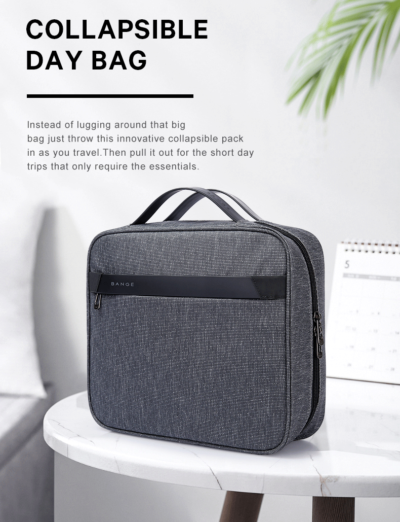 Bange 7529 new design waterproof men hanging travel toiletry bag Black