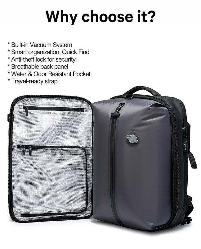 BANGE 7875-1 Black New Large Capacity Daily 15.6inch Light Waterproof Business Laptop Men Backpack