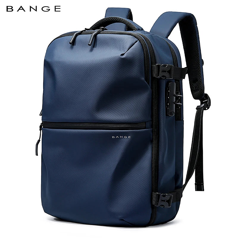 BANGE 7875-1 Blue New Large Capacity Daily 15.6inch Light Waterproof Business Laptop Men Backpack