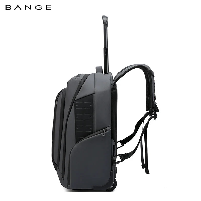 BANGE 8079 Grey Hot Sell New Arrival TSA Lock Waterproof Men Anti Theft Travel Air Compression Backpack