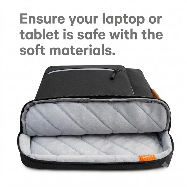 Bange 6802 Black New Protective Water Resistant 14 inch Laptop &amp; Mac Book Sleeve With Handle