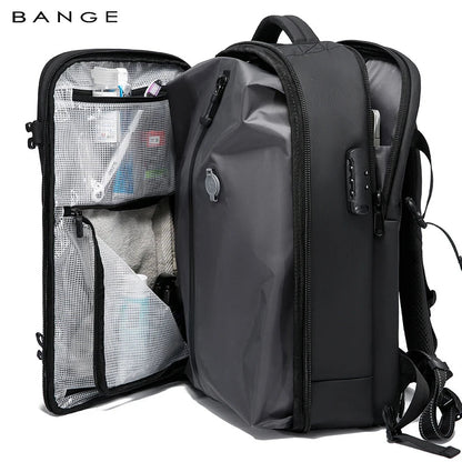 BANGE 7875-1 Green New Large Capacity Daily 15.6inch Light Waterproof Business Laptop Men Backpack