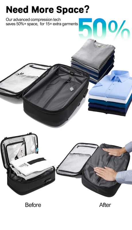 BANGE 7875-1 Black New Large Capacity Daily 15.6inch Light Waterproof Business Laptop Men Backpack
