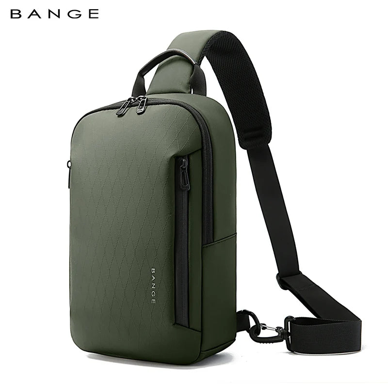 BANGE 3077 Green Hot Selling Wholesale Lightweight Everyday Sling Chest Bag Waterproof Minimalist Ergonomic Crossbody Bag for Men