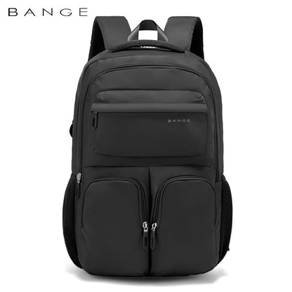 Bange 1807 polyester unisex travel backpacks laptop waterproof Black