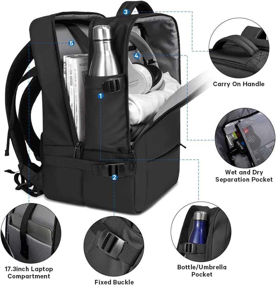 Bange 1908 Plus expandable polyester men travel backpacks anti theft laptop waterproof