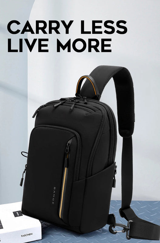 BANGE 7868 Black New High Quality Lightweight Shoulder Bags Waterproof Anti Theft Crossbody Shoulder Bag Men&