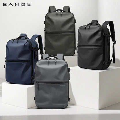 BANGE 7875-1 Green New Large Capacity Daily 15.6inch Light Waterproof Business Laptop Men Backpack