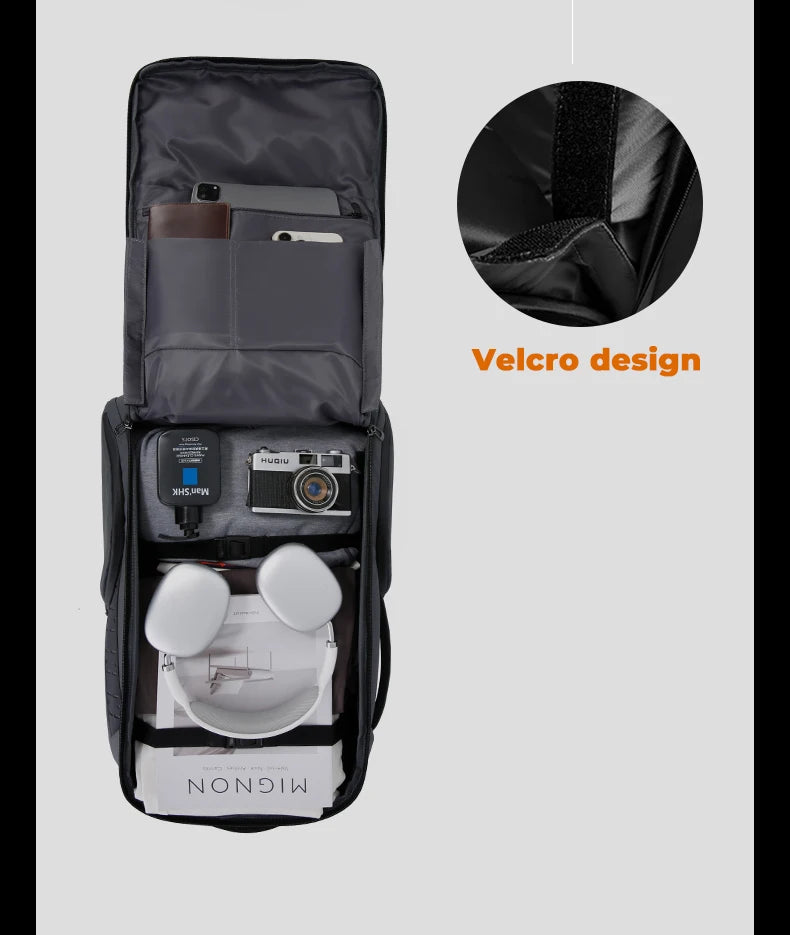 BANGE 8079 Black Hot Sell New Arrival TSA Lock Waterproof Men Anti Theft Travel Air Compression Backpack