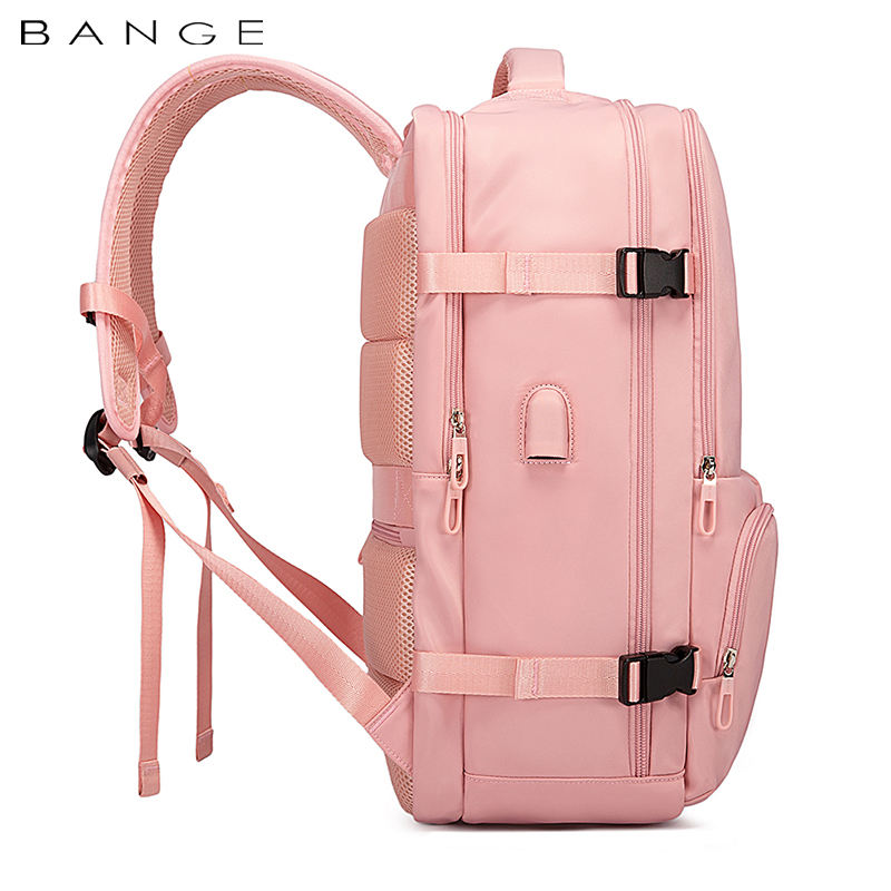 Bange 1800 polyester unisex travel backpacks laptop waterproof Pink