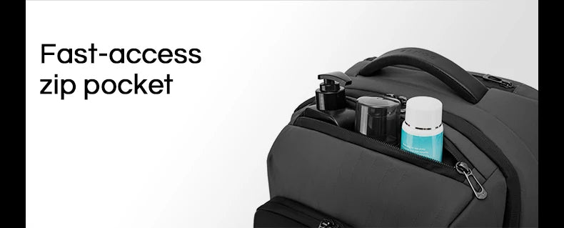 BANGE 8079 Black Hot Sell New Arrival TSA Lock Waterproof Men Anti Theft Travel Air Compression Backpack