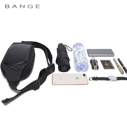 New Design Shoulder Trendy Casual Bange Crossbody Anti Theft Men Sling Bag 7266 Black