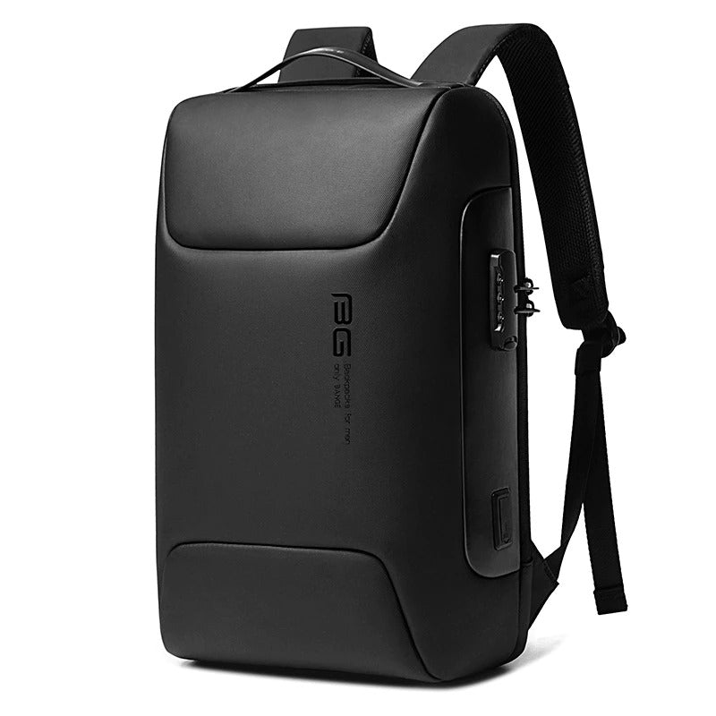BANGE 7216 Black Waterproof Unisex Travel Laptop Backpack with USB Charging Black 15.6 inch