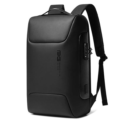 BANGE 7216 Black Waterproof Unisex Travel Laptop Backpack with USB Charging Black 15.6 inch
