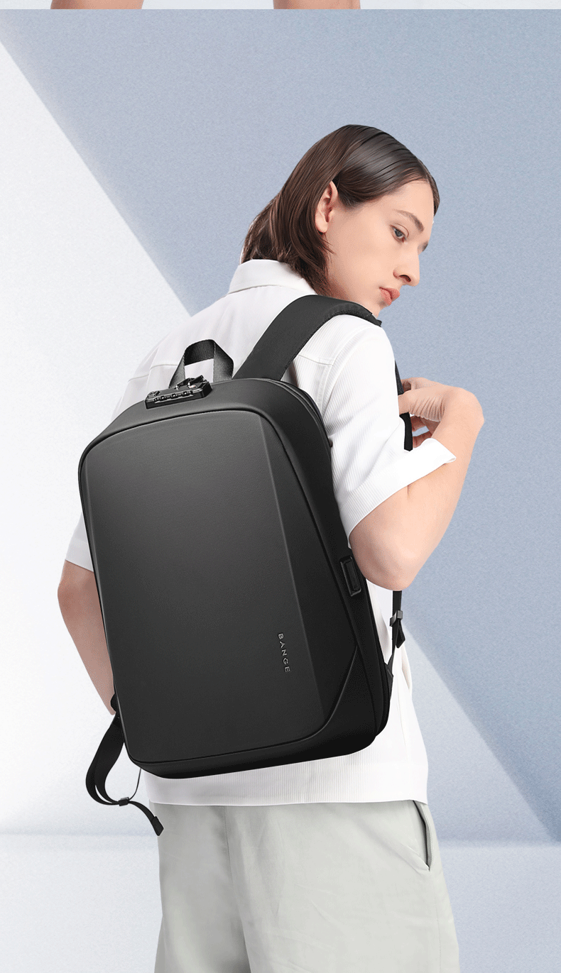BANGE 7251 Business Men premium quality Fashion 15.6 in Laptop Backpack Unisex Black