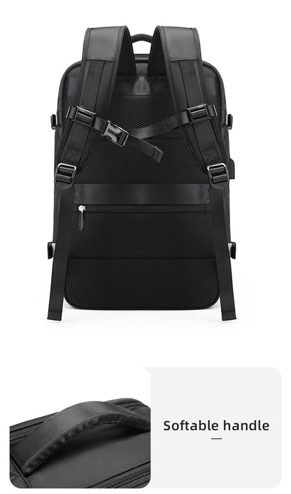 Bange 1800 polyester unisex travel backpacks laptop waterproof Black