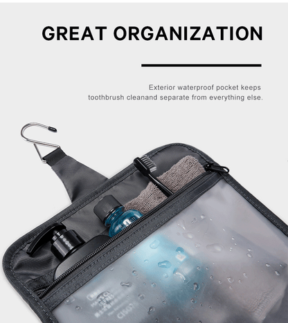 Bange 7529 new design waterproof men hanging travel toiletry bag Black