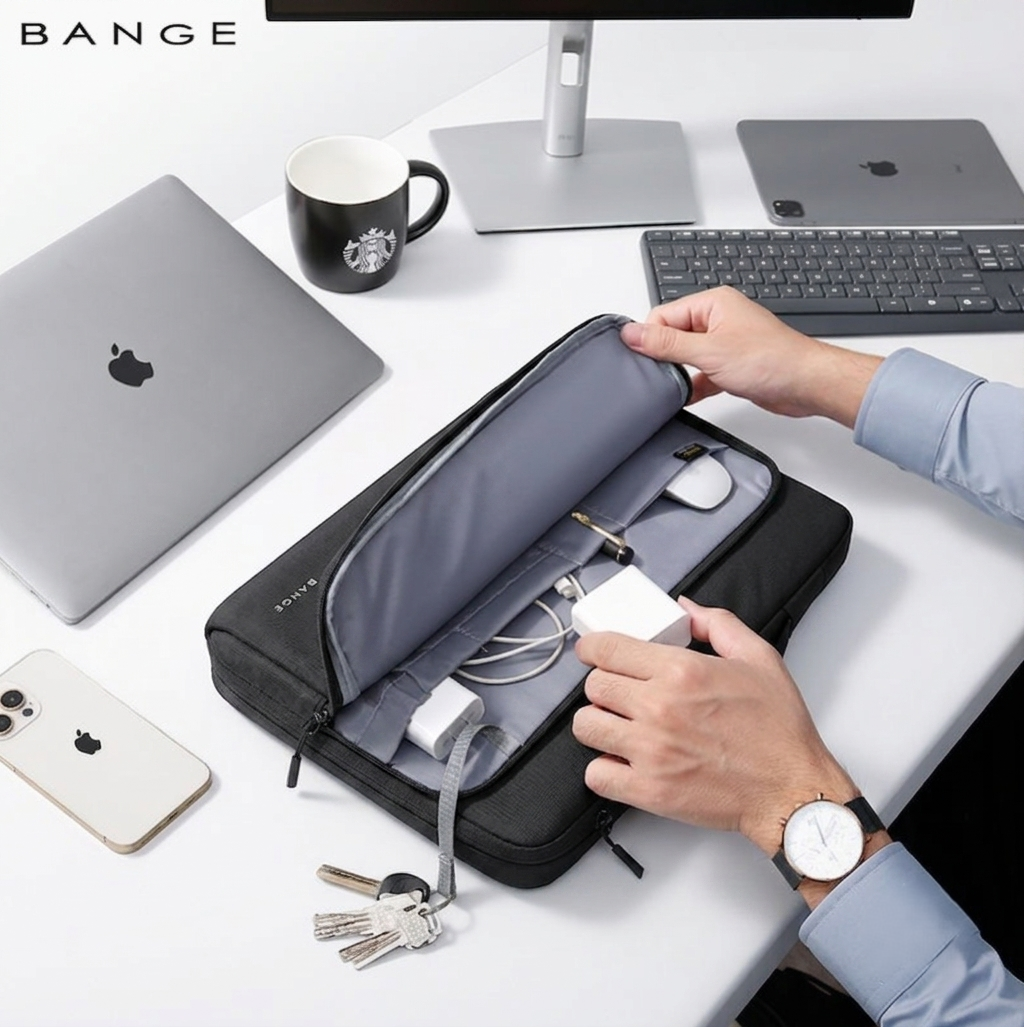 Bange 6802D Black new protective water resistant 15inch laptop sleeve with handle