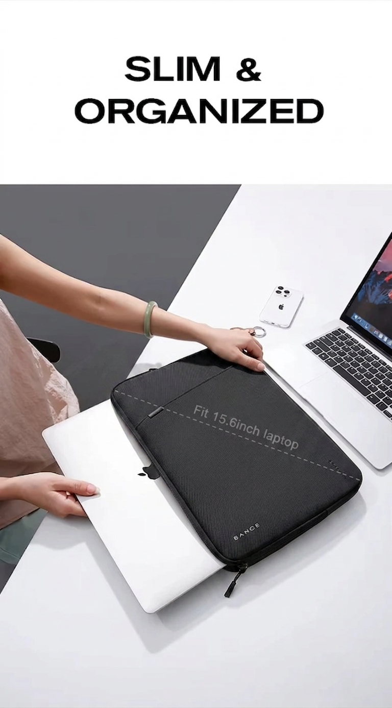 Bange 6801D Black new protective water resistant 15inch laptop sleeve