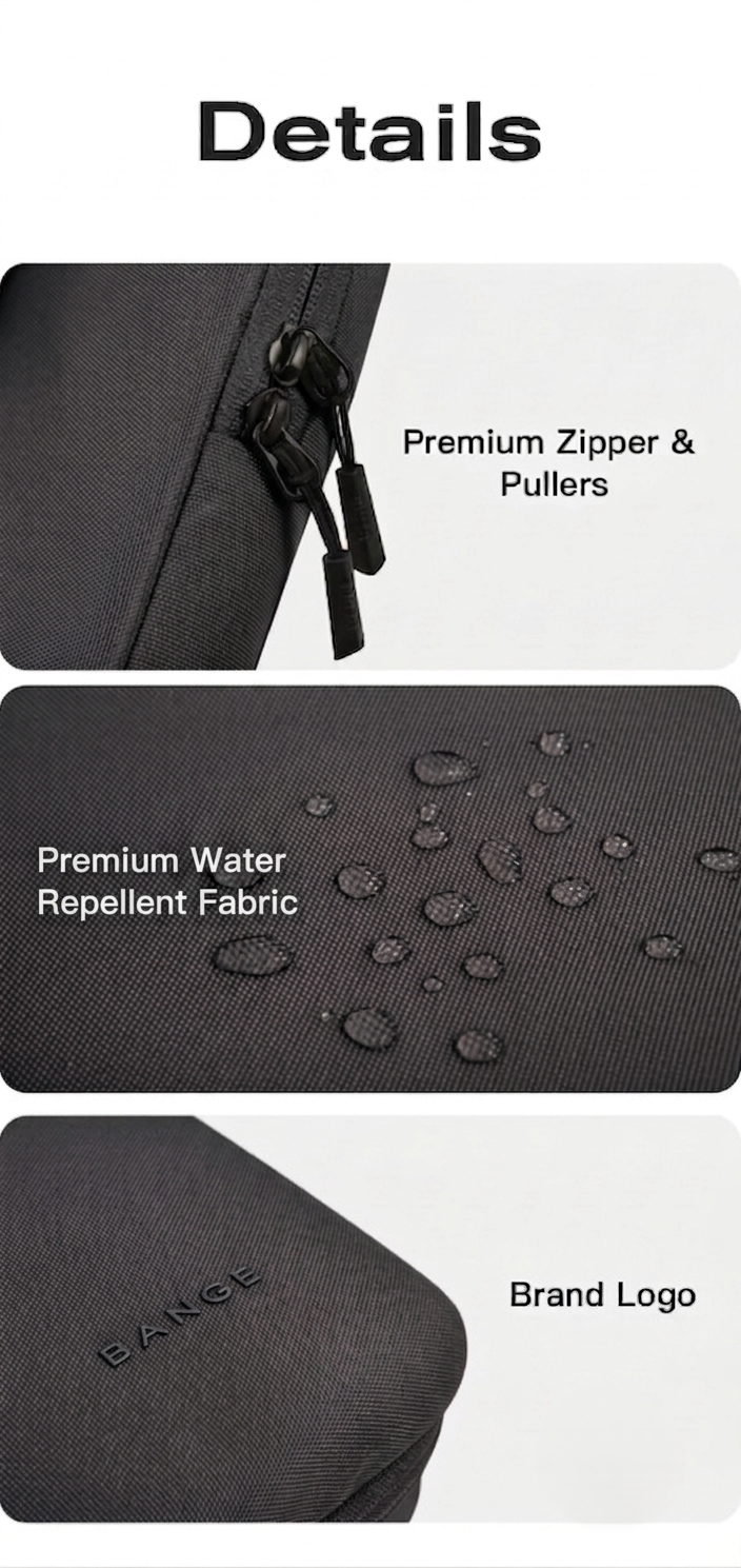 Bange 6801D Black new protective water resistant 15inch laptop sleeve