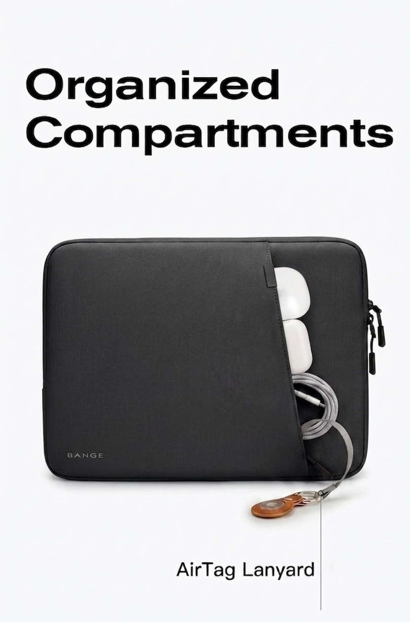 Bange 6801D Black new protective water resistant 15inch laptop sleeve