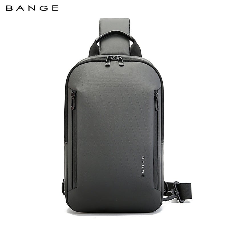BANGE 3077 Grey Hot Selling Wholesale Lightweight Everyday Sling Chest Bag Waterproof Minimalist Ergonomic Crossbody Bag for Men