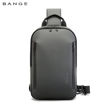 BANGE 3077 Grey Hot Selling Wholesale Lightweight Everyday Sling Chest Bag Waterproof Minimalist Ergonomic Crossbody Bag for Men