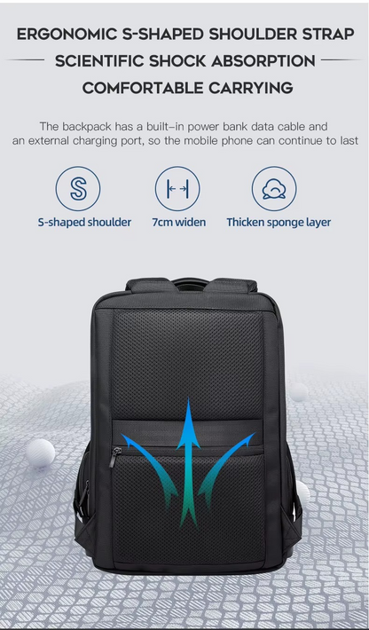 BANGE Usb Waterproof Travel Custom Men Casual Laptop Backpacks Model 2603 Black