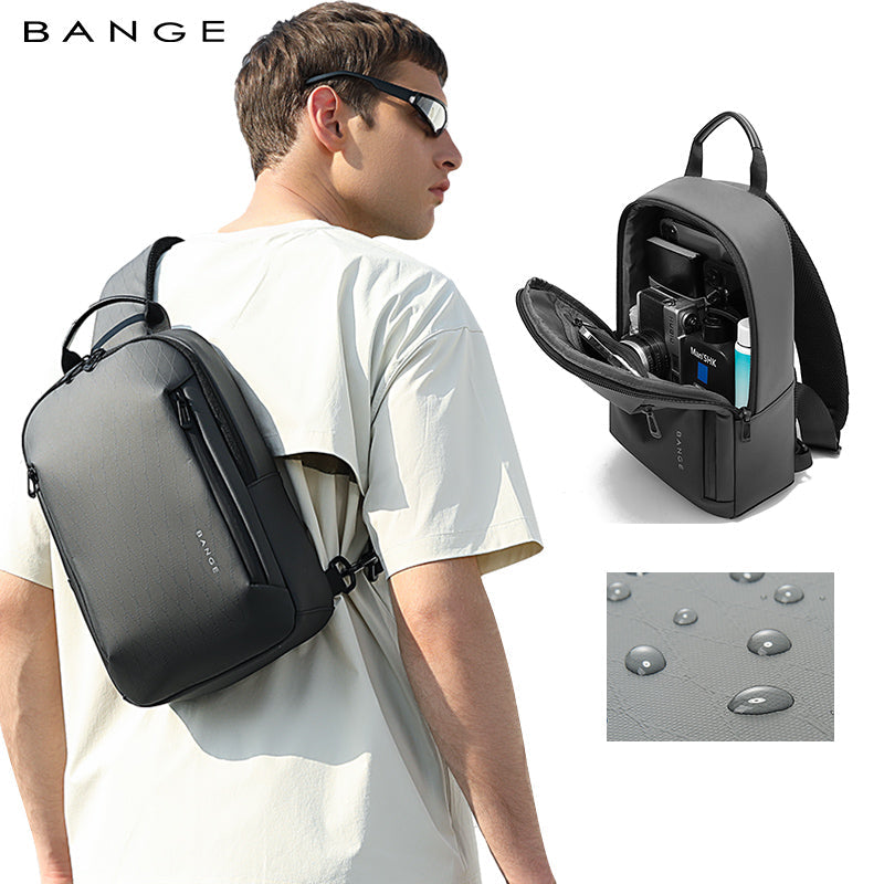 BANGE 3077 Grey Hot Selling Wholesale Lightweight Everyday Sling Chest Bag Waterproof Minimalist Ergonomic Crossbody Bag for Men