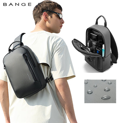 BANGE 3077 Grey Hot Selling Wholesale Lightweight Everyday Sling Chest Bag Waterproof Minimalist Ergonomic Crossbody Bag for Men