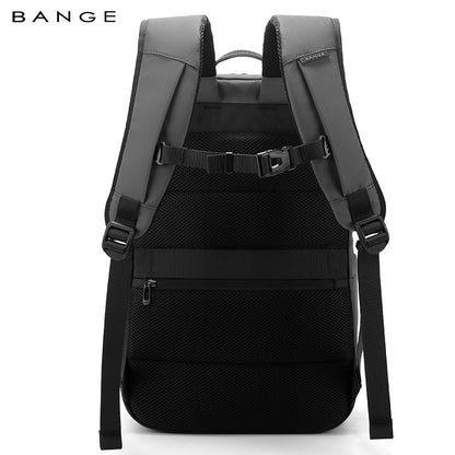 BANGE New Large Capacity Daily 15.6inch Light Waterproof Business Laptop Men Backpack 3065 Grey