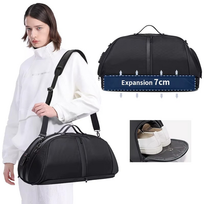 BANGE New Design Multifunction Expand TSA Lock Waterproof Shoes Shoulder Men Duffle Luggage Travel Bags Model 77178 Black
