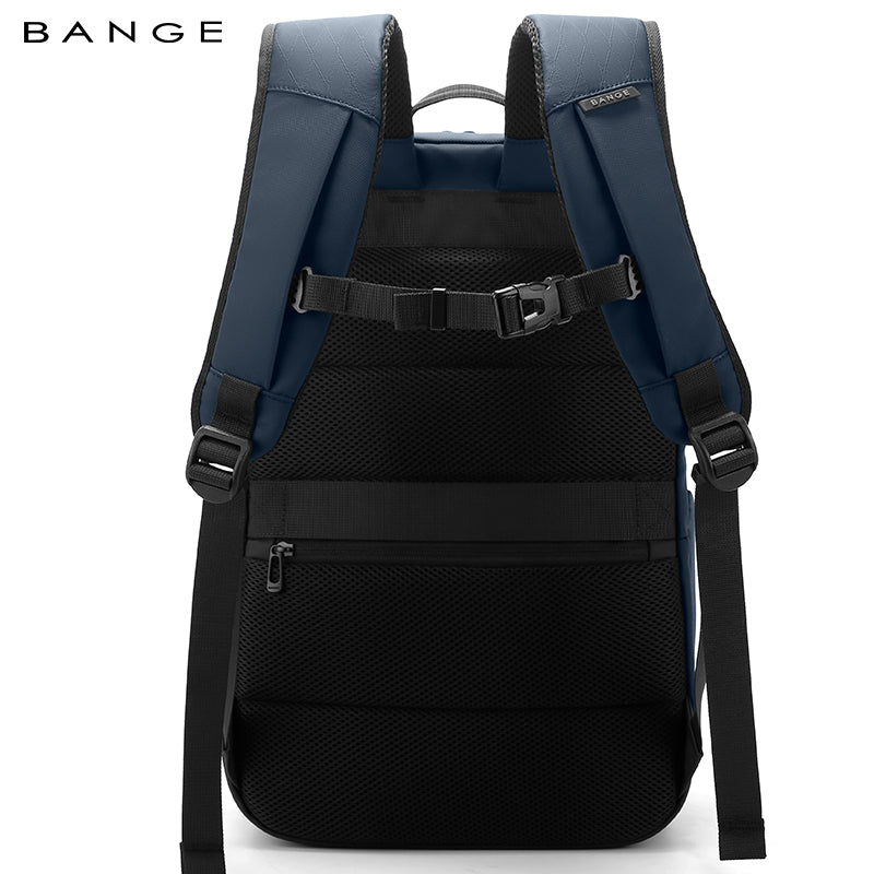 BANGE New Large Capacity Daily 15.6inch Light Waterproof Business Laptop Men Backpack 3065 Blue