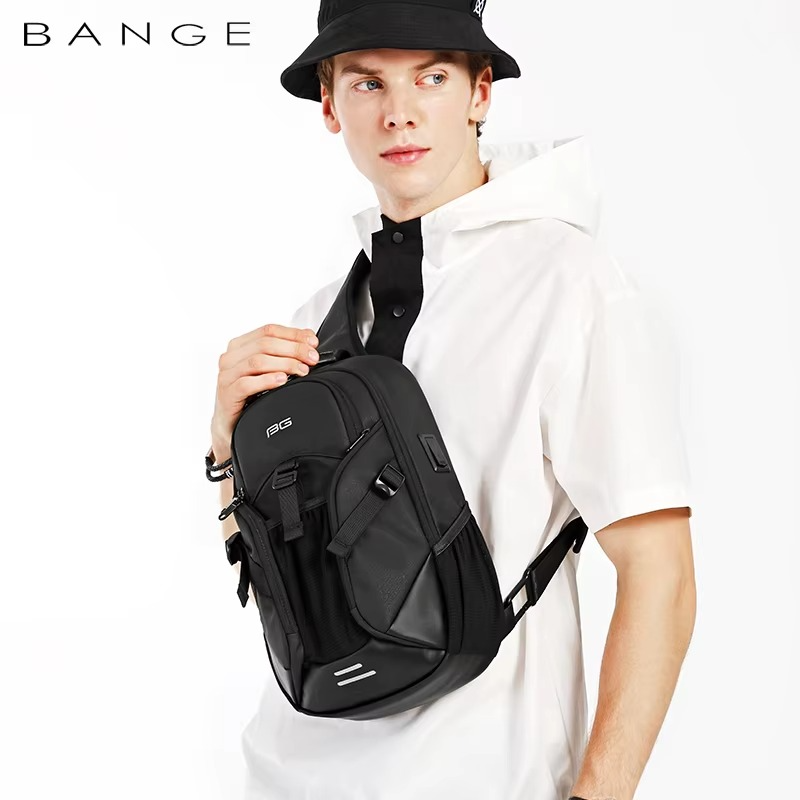 Bange High Quality Multifunctional Crossbody Men Shoulder Waterproof Sling Bag Model BG 77120 Black
