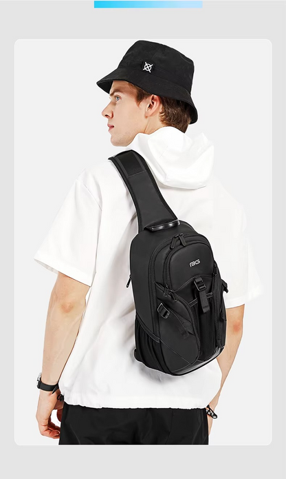Bange High Quality Multifunctional Crossbody Men Shoulder Waterproof Sling Bag Model BG 77120 Black