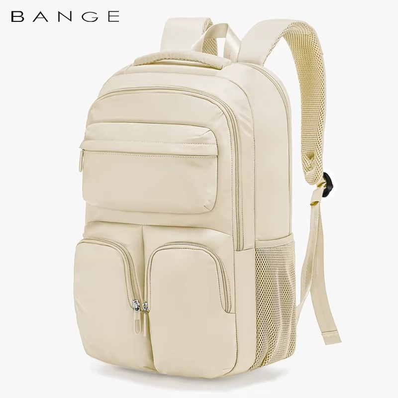 Bange 1807 polyester unisex travel backpacks laptop waterproof Beige