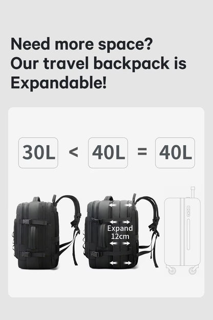 Bange New Design Multifunction Business Expandable Travel Men Waterproof Laptop Backpack 3088 Black