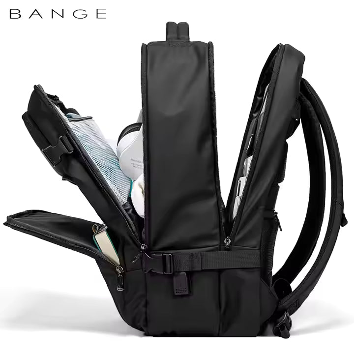 Bange 7690 Black Waterproof Polyester Unisex Backpack Laptop