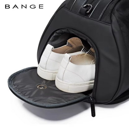 BANGE New Design Multifunction Expand TSA Lock Waterproof Shoes Shoulder Men Duffle Luggage Travel Bags Model 77178 Black