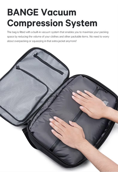 BANGE Hot Sell New Arrival Wholesale USB TSA Lock Weight Handle Waterproof Men Vacuum Compression Laptop Backpack 1909-8
